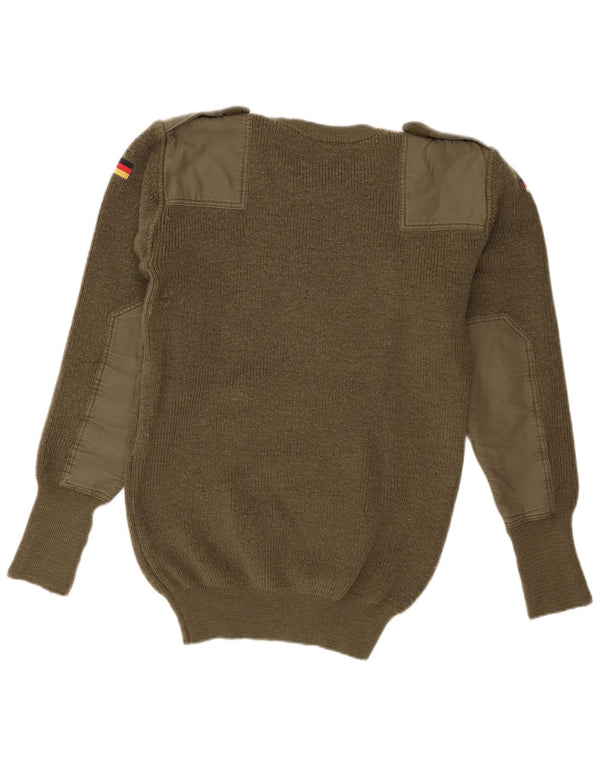 Maglione girocollo militare vintage da uomo IT 50 Medium Khaki Army