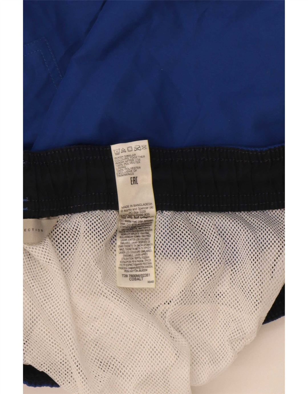 Pantaloncini da bagno da uomo Marks & Spencer blu medio in poliestere