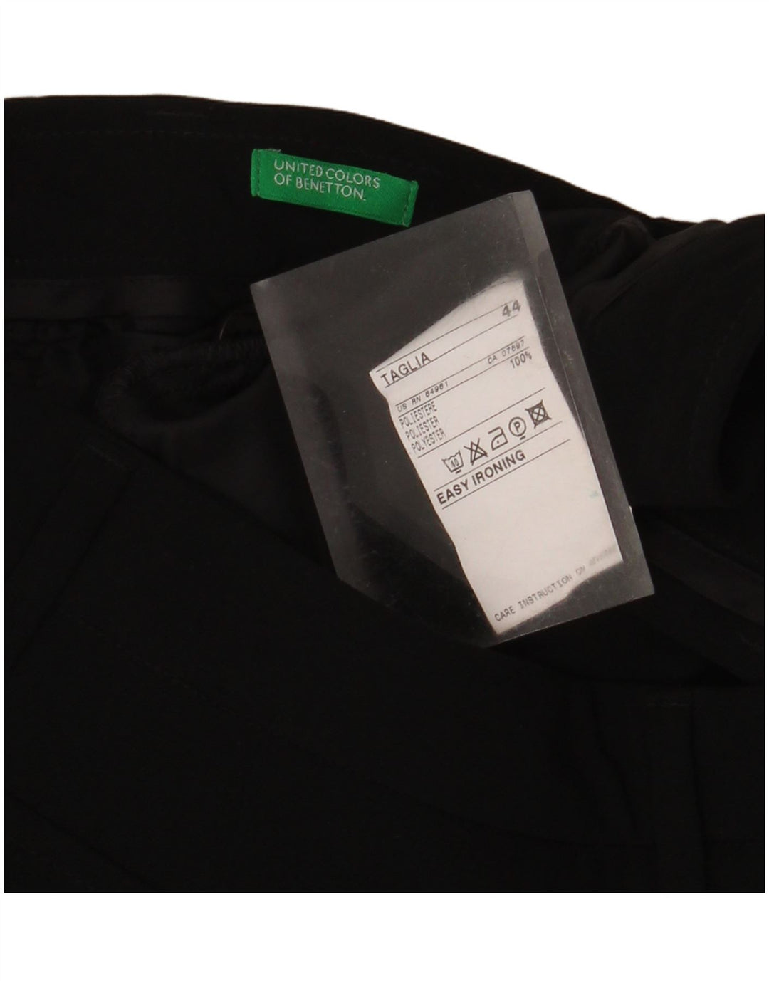 Pantaloni Bootcut da donna Benetton IT 44 Medium W30 L34 Poliestere nero