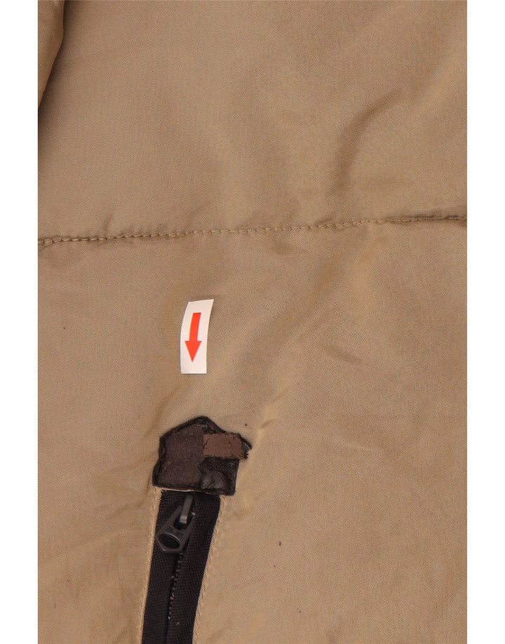 Giacca imbottita con cappuccio da uomo Zara UK 40 grande in nylon beige