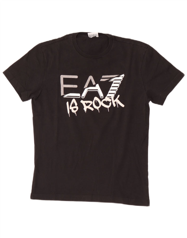 T-shirt grafica da uomo Emporio Armani Top nera media