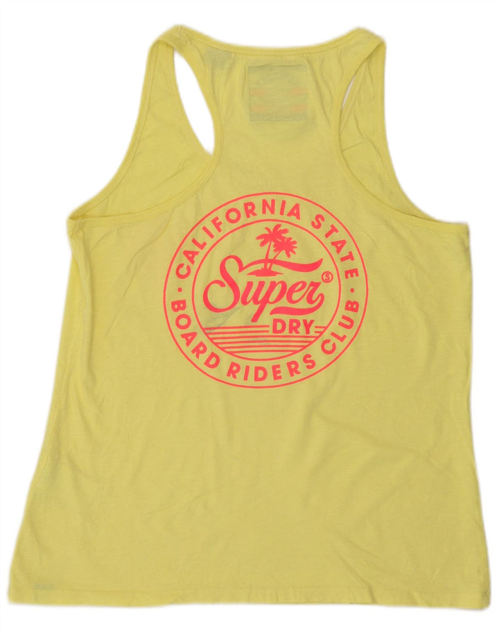 Canottiera grafica da donna Superdry UK 12 cotone giallo medio