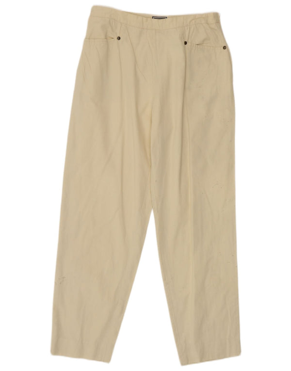 Pantaloni casual a vita alta da donna Luisa Spagnoli IT 46 Large W28 L27 Beige