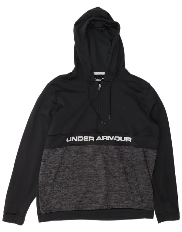 Felpa con cappuccio grafica da uomo Under Armour Cold Gear, grande nera chiazzata