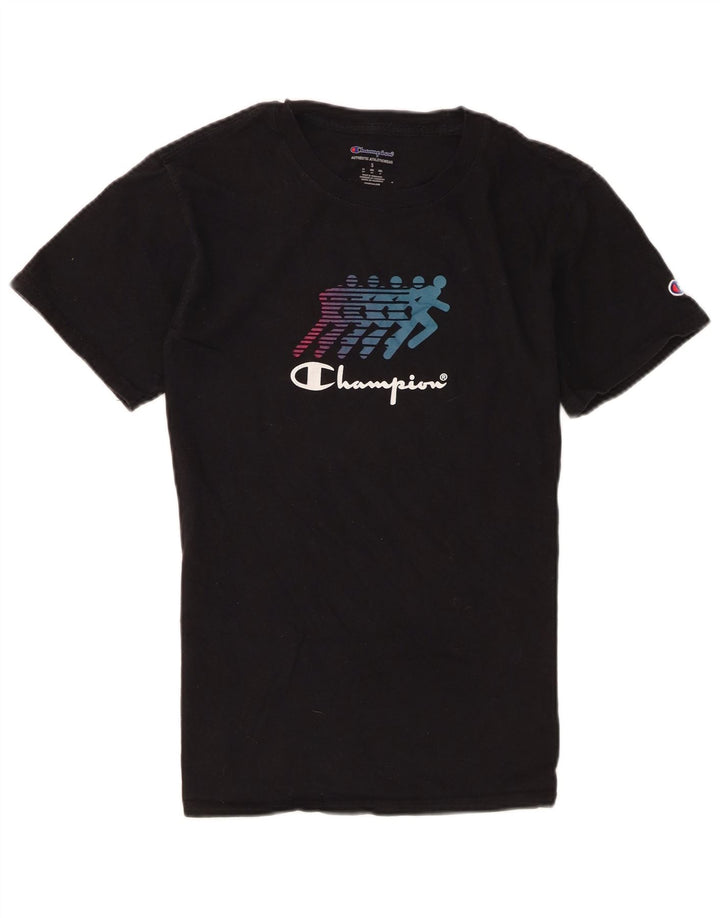 T-shirt grafica da uomo Champion Top piccola nera