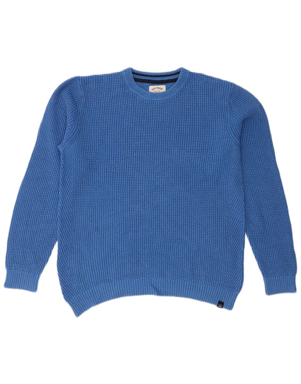 Fat Face Maglione girocollo da uomo vestibilità regolare girocollo grande cotone blu