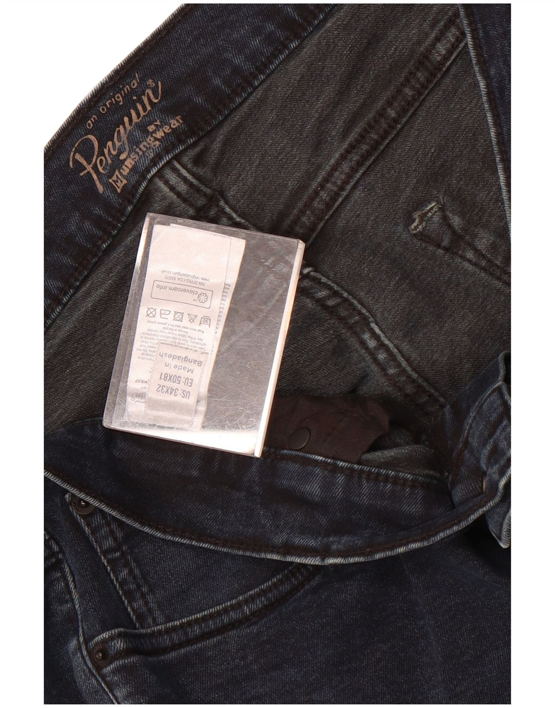 Jeans slim da uomo Penguin W34 L32 cotone blu navy