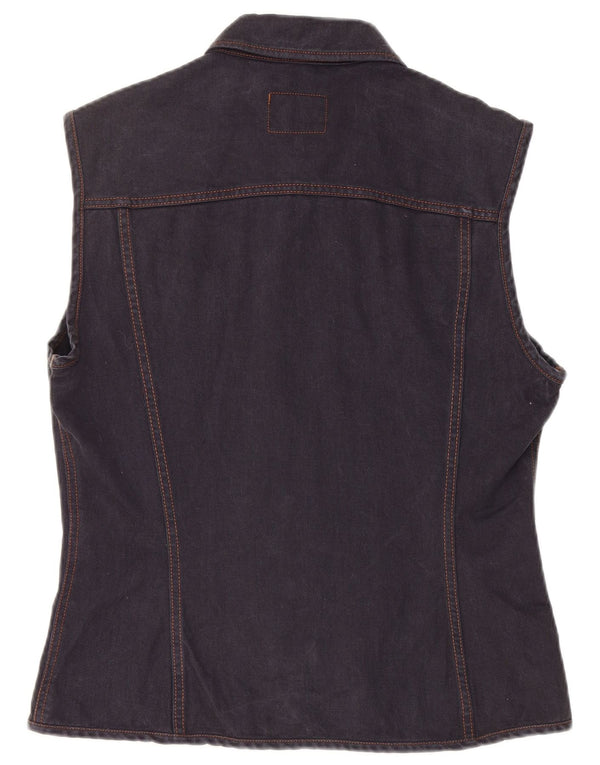 Gilet Donna Benetton Denim IT 50 XL Blu Navy Cotone