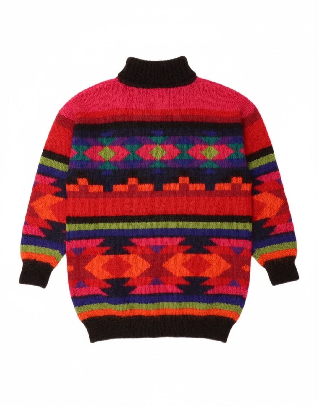 Maglione maglione a collo alto da donna BHS UK 10/12 medio multicolore