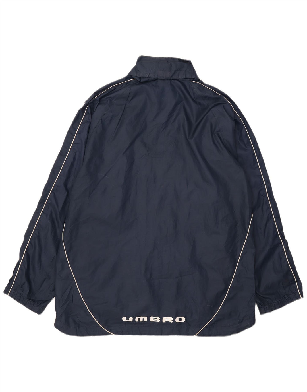 Giacca antipioggia con cappuccio grafica da uomo Umbro UK 40 Large in poliestere blu navy