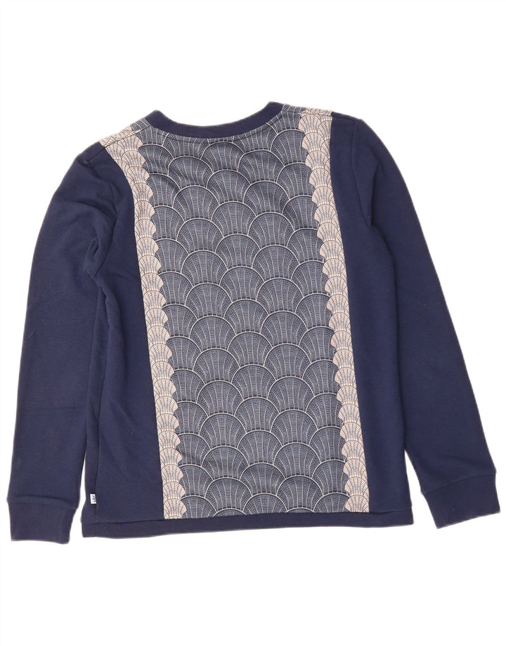 Felpa grafica da donna ADIDAS maglione UK 14 medio blu navy geometrico