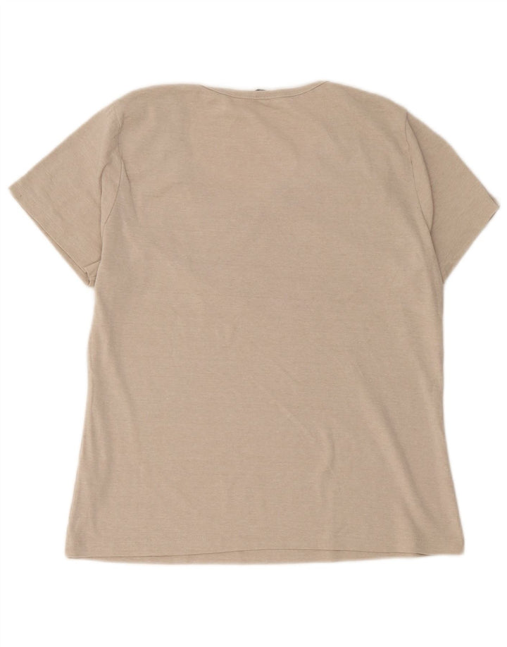 Top camicetta da donna con volant sul davanti M&Co UK 20 2XL Cotone beige