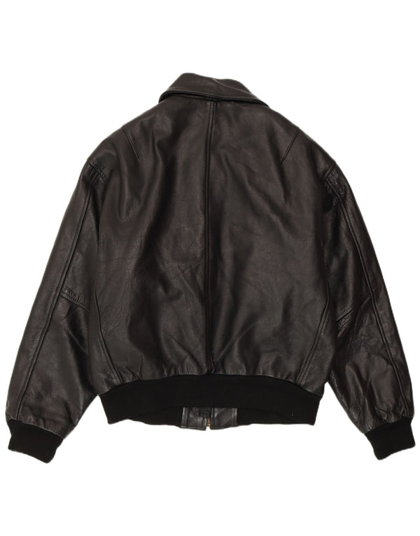 Giacca in pelle da uomo VINTAGE UK 40 grande in pelle nera