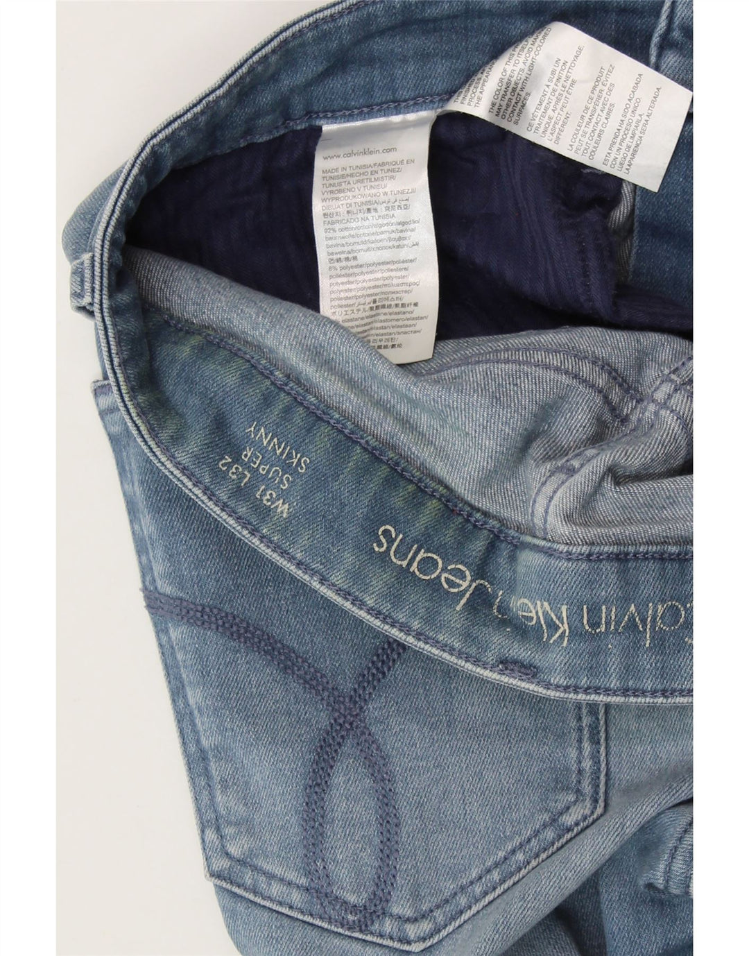 CALVIN KLEIN Jeans super skinny da donna W31 L32 cotone blu