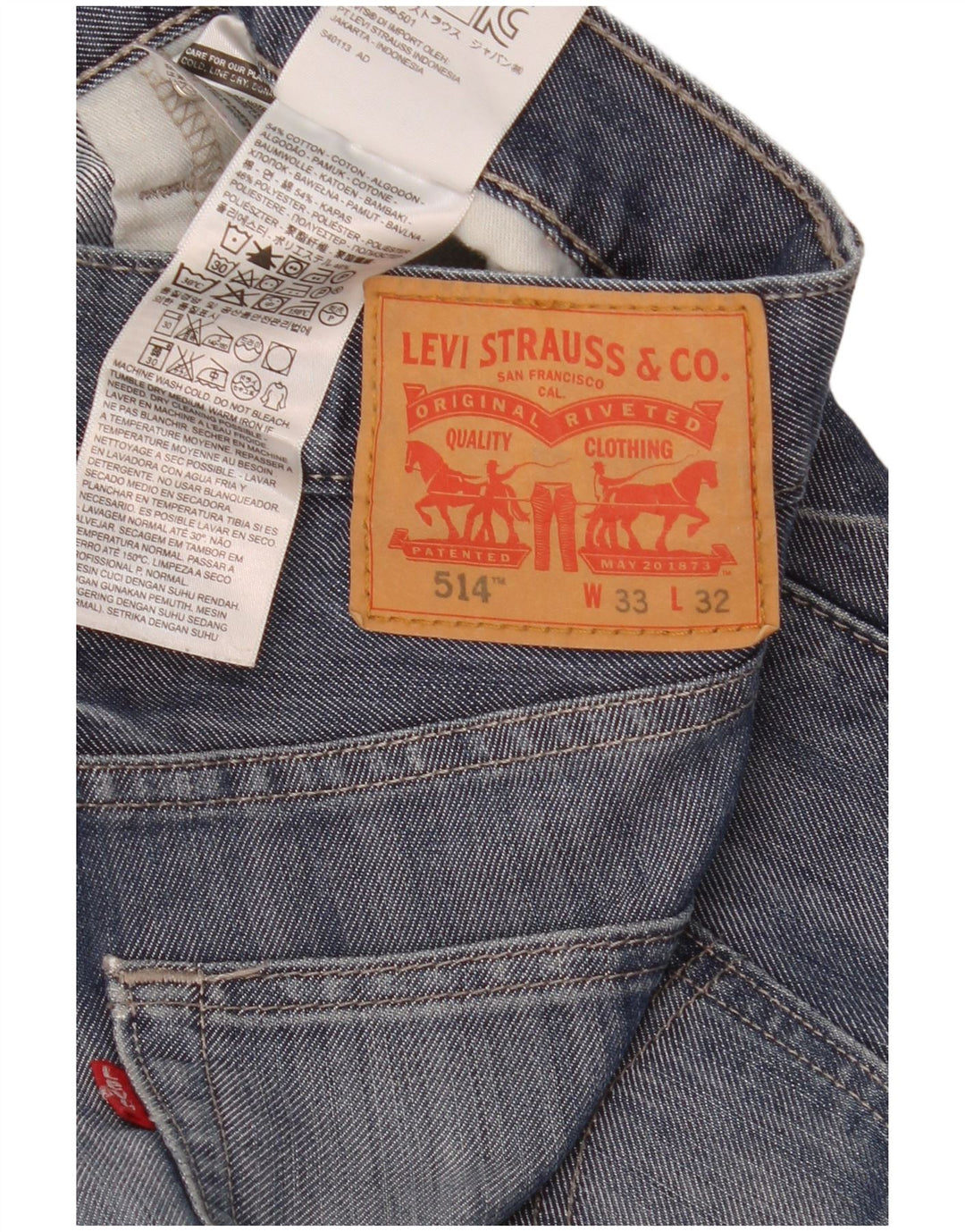 Jeans Levi's Uomo 514 Bootcut W33 L32 Cotone Blu