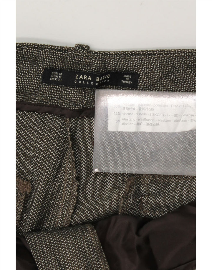 Pantaloni da abito corto da donna Zara medi W28 L24 poliestere kaki