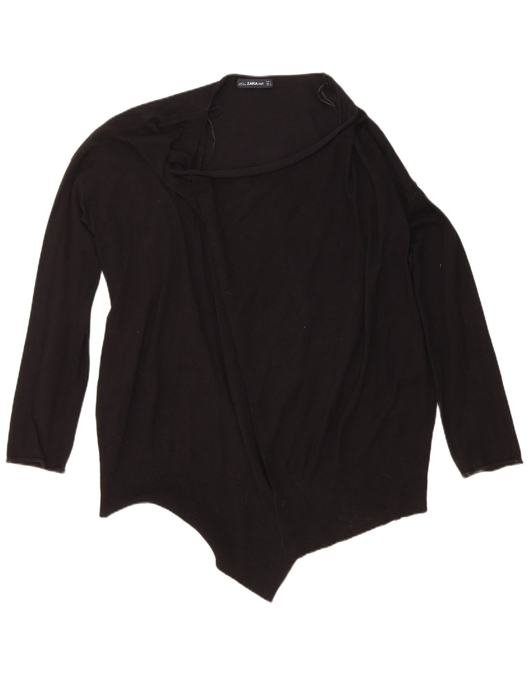 Maglione cardigan aperto da donna Zara UK 14 viscosa nera media