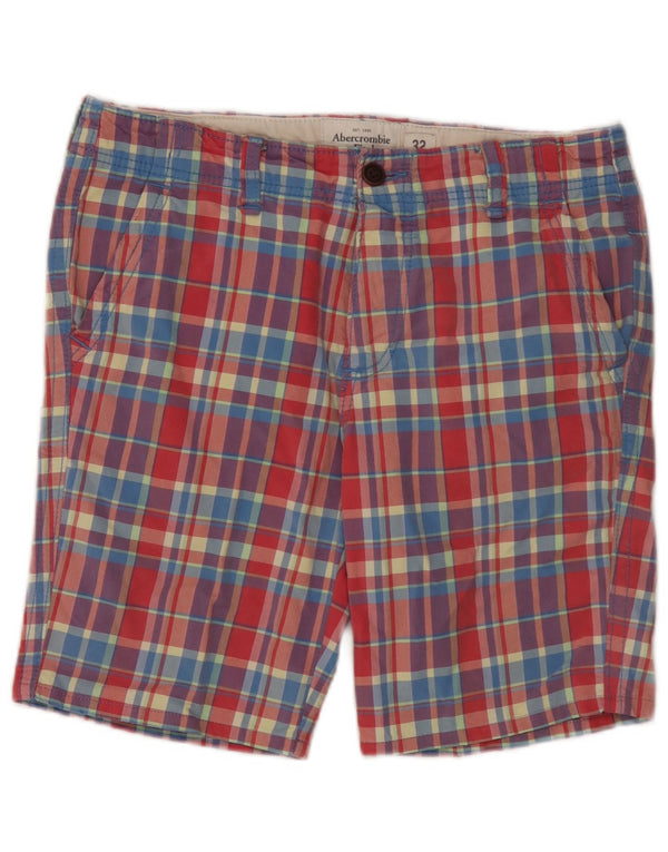 Pantaloncini chino da uomo Abercrombie & Fitch W32 cotone a quadri multicolore medio