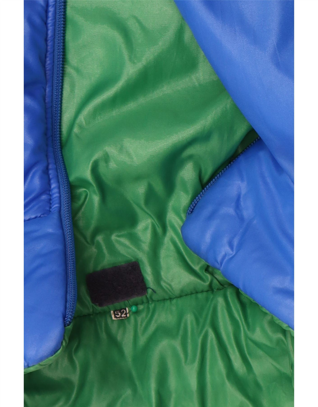 Giacca imbottita vintage da uomo IT 52 XL Blu Colourblock in poliammide