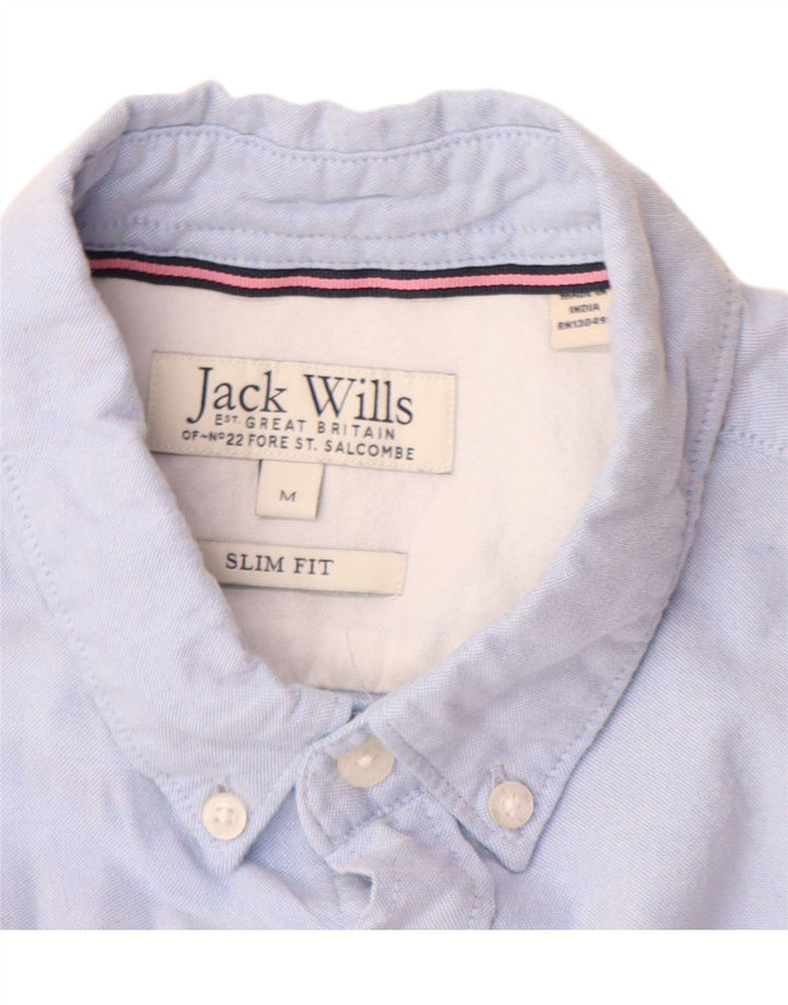 Camicia slim fit da uomo Jack Wills in cotone blu medio