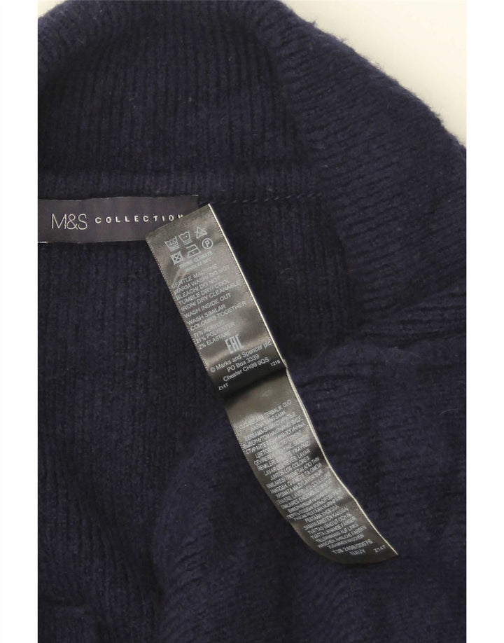 Maglione cardigan lungo da donna Marks & Spencer UK 16 grande blu navy
