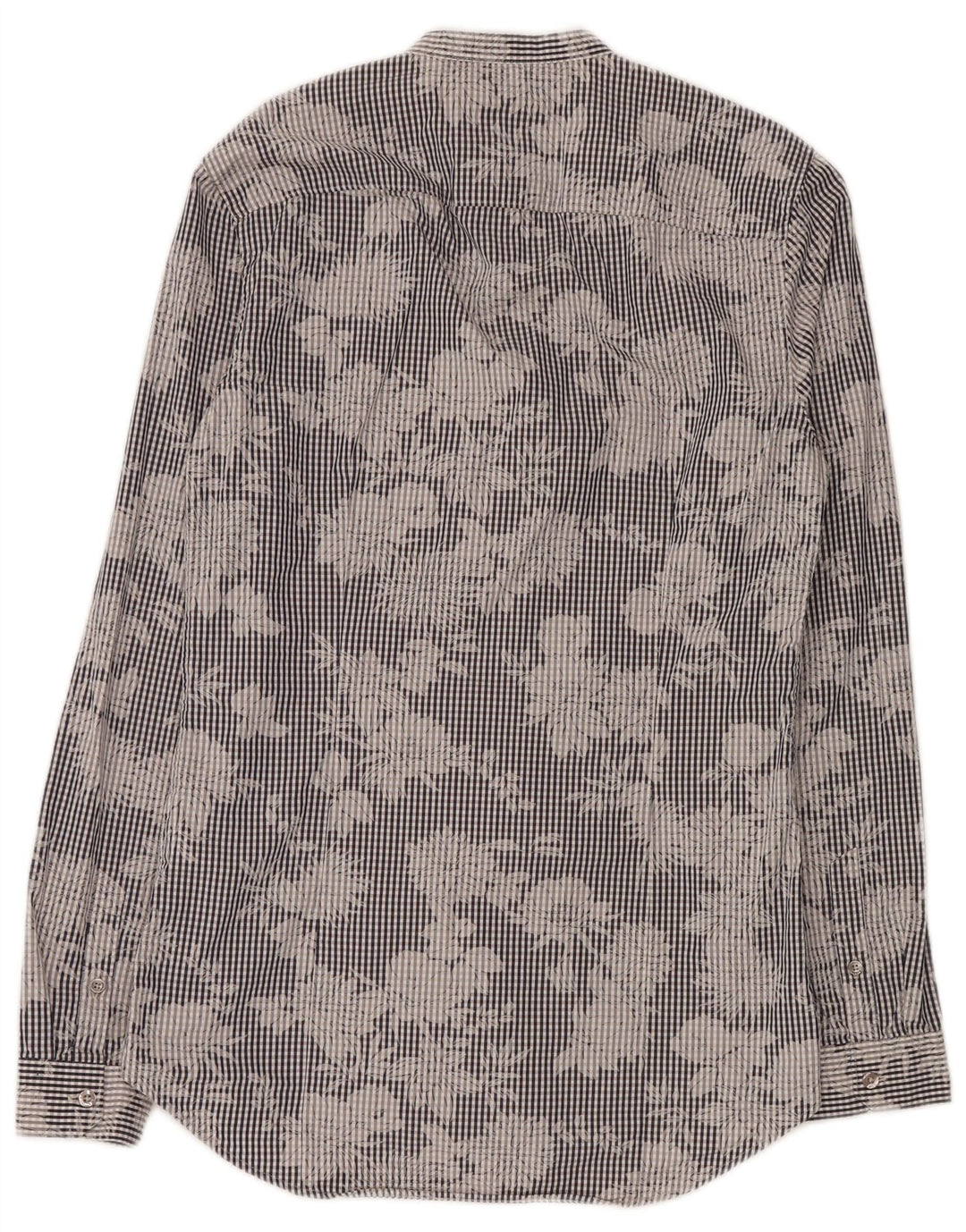 Camicia da uomo Guess in cotone a quadretti blu medio con fiori