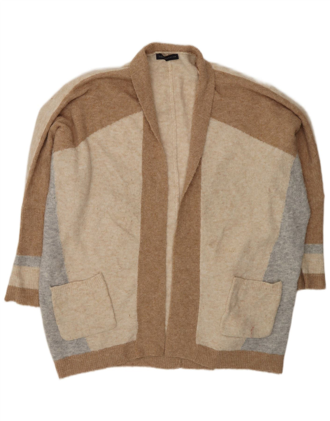Maglione cardigan lungo da donna Marks & Spencer UK 16 Large Beige