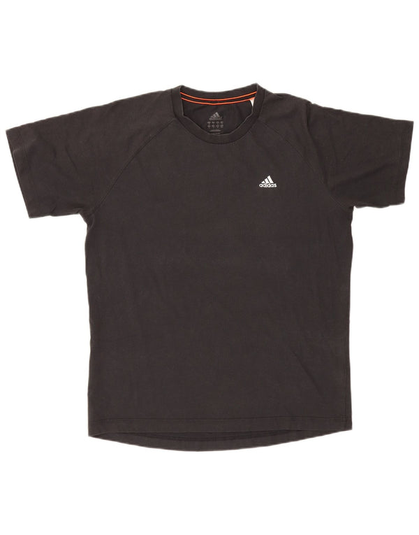 T-shirt Adidas Climalite da uomo Top in cotone nero medio