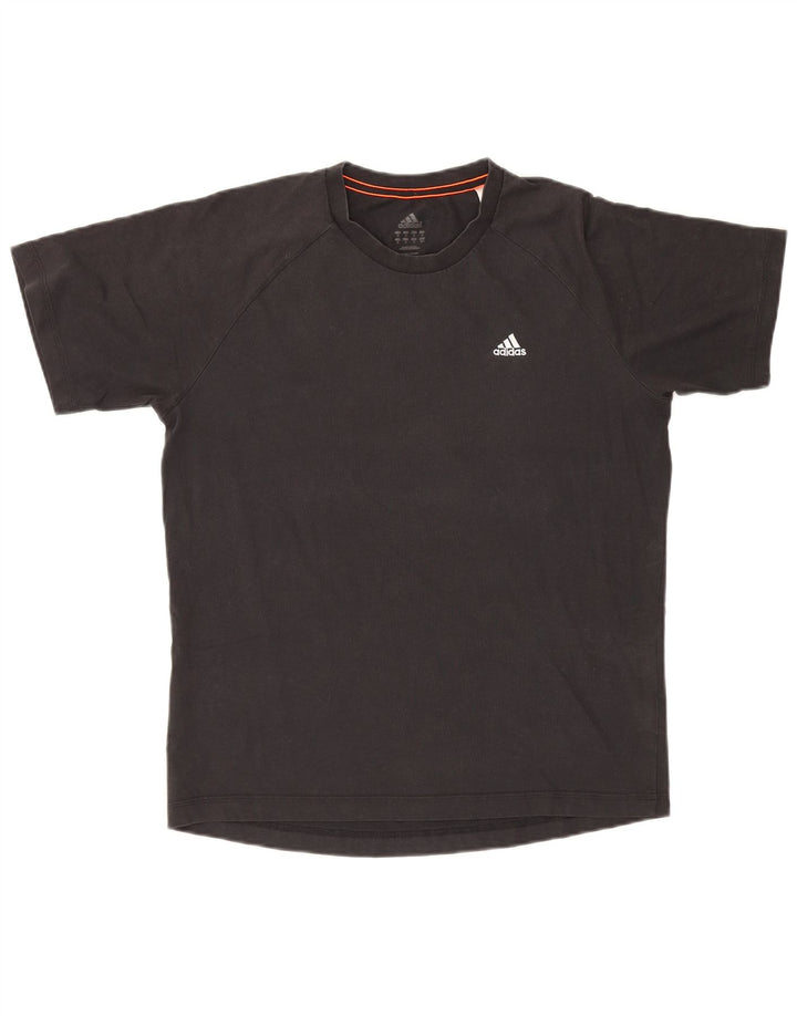 T-shirt Adidas Climalite da uomo Top in cotone nero medio