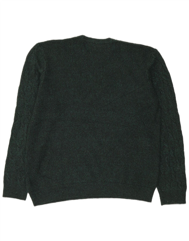 MARKS & SPENCER Maglione maglione girocollo da uomo XL verde poliammide