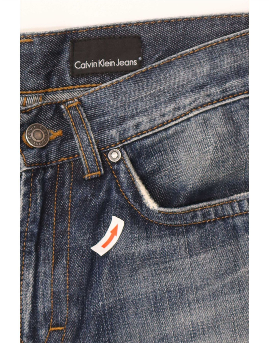 Jeans dritti da uomo Calvin Klein W28 L30 cotone blu