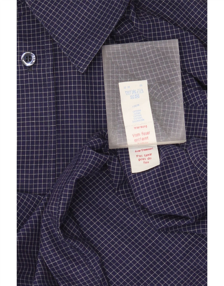 Camicia Fila da uomo grande in cotone a quadretti blu navy