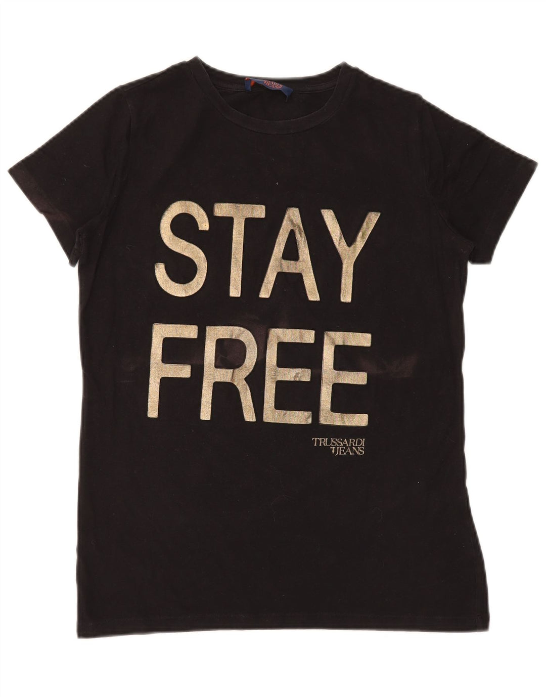 T-shirt grafica da donna Trussardi Jeans Top UK 14 Medium Nero