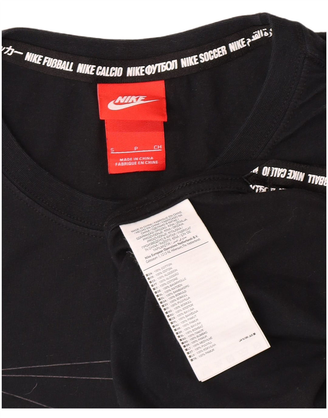 T-shirt grafica da uomo Nike Top Small in cotone geometrico nero