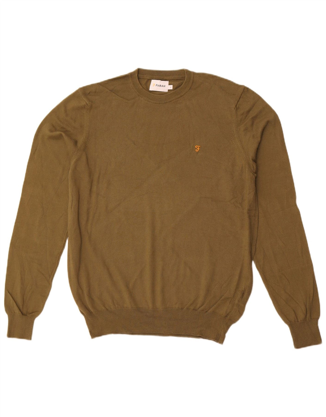 Maglione maglione girocollo da uomo Farah grande cotone kaki