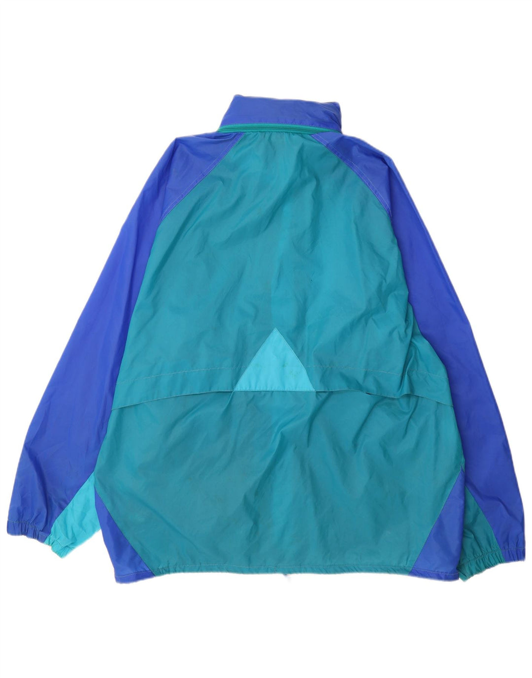 Giacca antipioggia da uomo con cappuccio K-Way UK 42 XL Blu Colourblock Poliammide