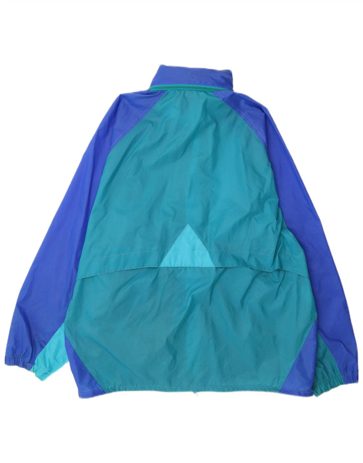 Giacca antipioggia da uomo con cappuccio K-Way UK 42 XL Blu Colourblock Poliammide