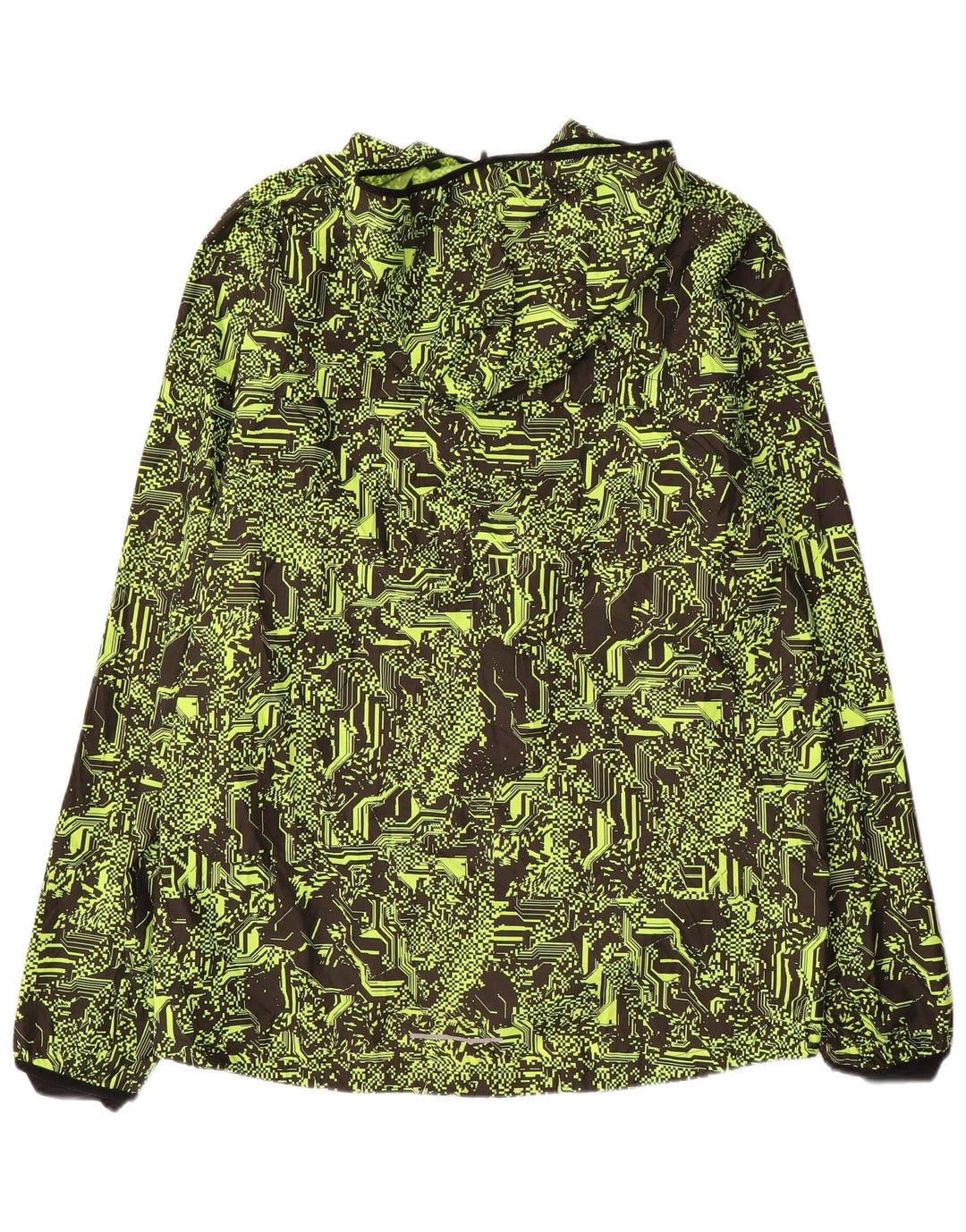 Giacca antipioggia da corsa da uomo Nike UK 42 XL verde geometrico in poliestere