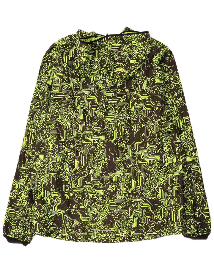 Giacca antipioggia da corsa da uomo Nike UK 42 XL verde geometrico in poliestere