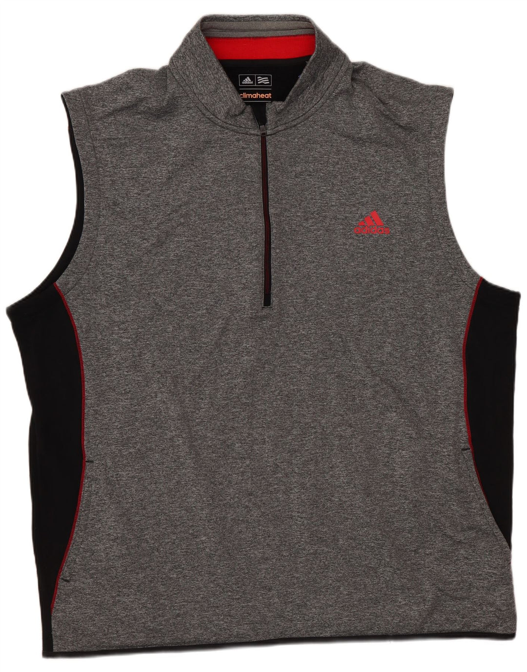 Adidas Uomo Climaheat Maglia senza maniche pullover Tuta XL Grigio Colourblock