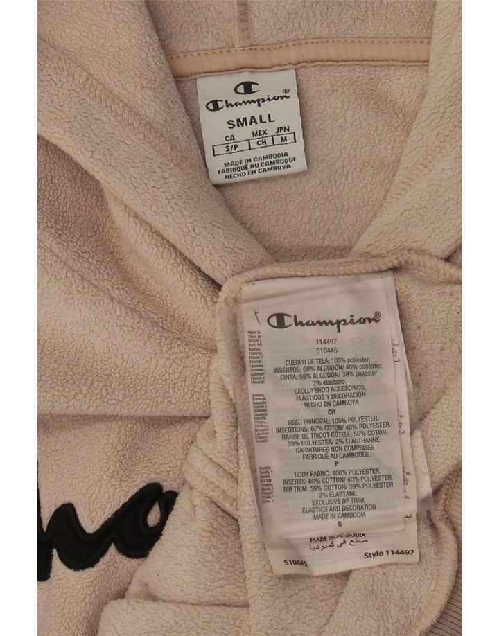 CHAMPION Maglione in pile con cappuccio grafico da uomo piccolo in poliestere beige