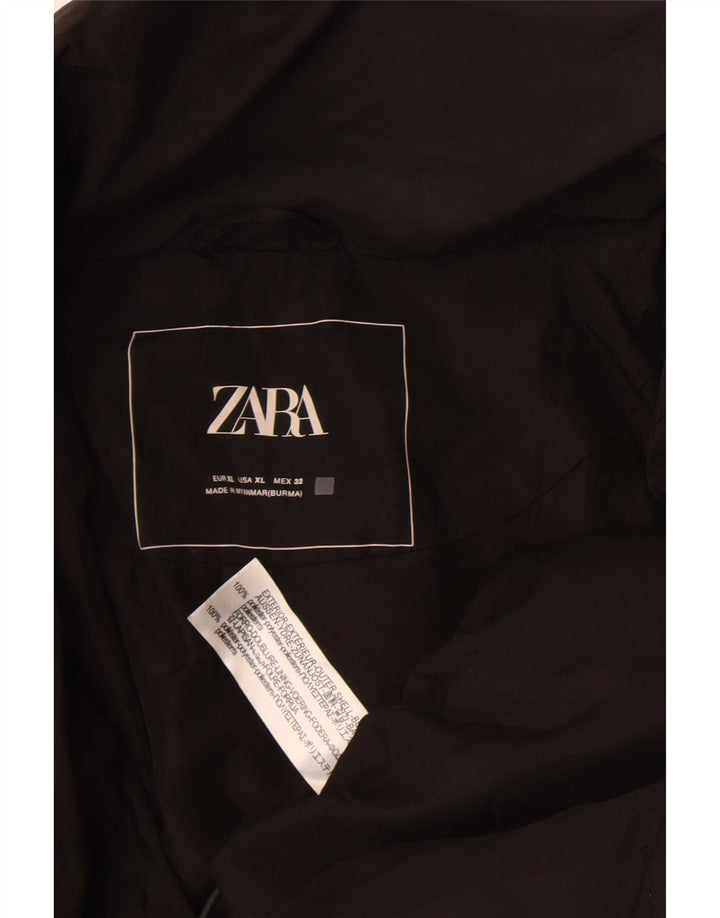 Giacca imbottita corta oversize da donna Zara UK 18 XL poliestere nero