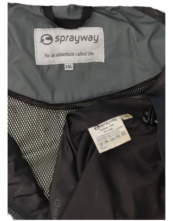 Giacca antipioggia da uomo con cappuccio Sprayway UK 44 2XL Poliammide color block blu