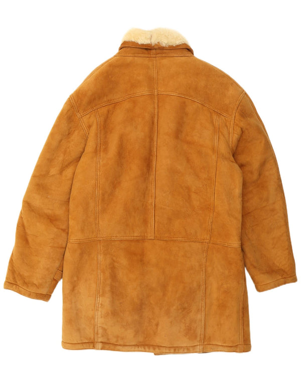 Cappotto vintage in shearling da uomo UK 40 Shearling beige grande