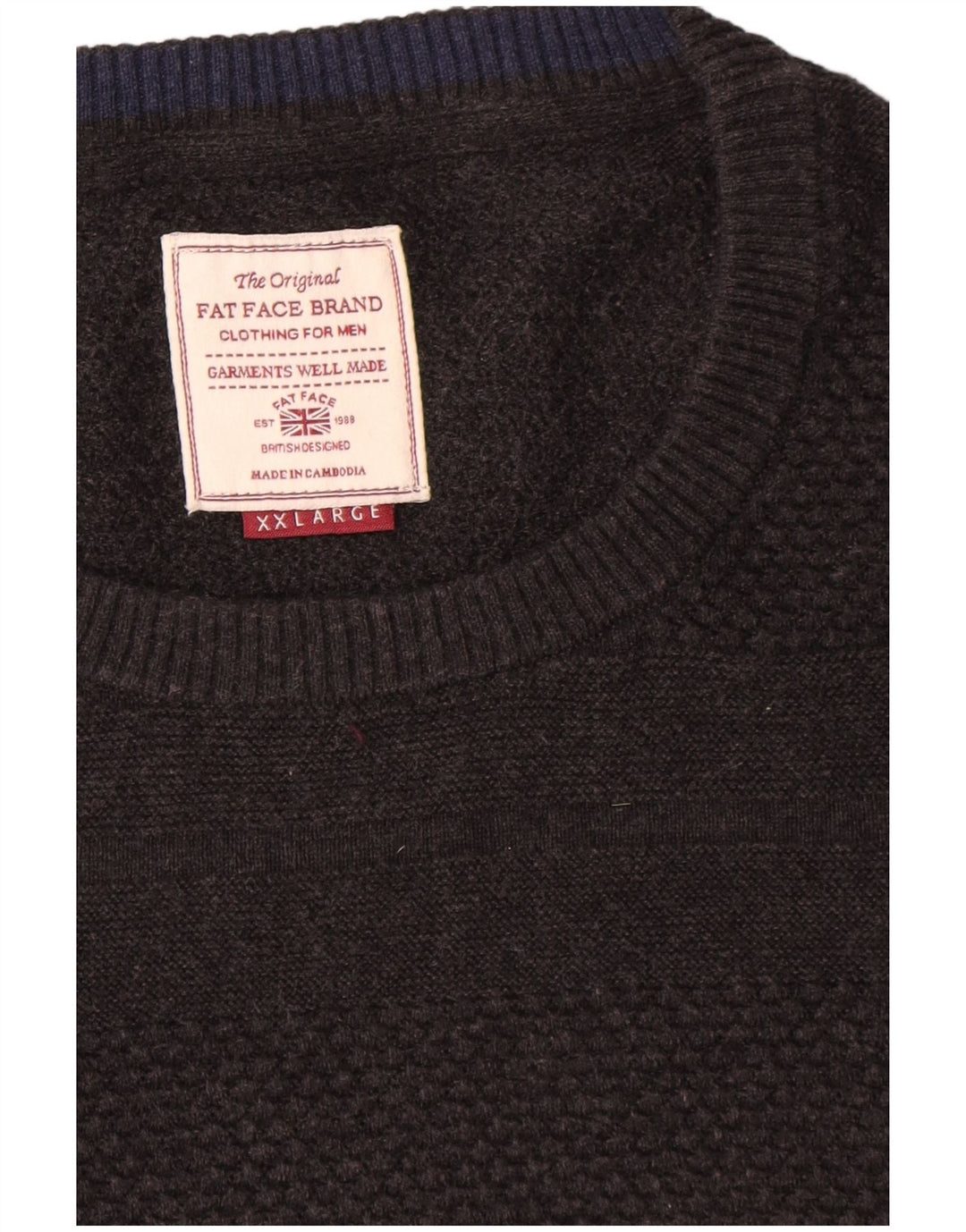 Maglione maglione girocollo da uomo Fat Face 2XL cotone grigio