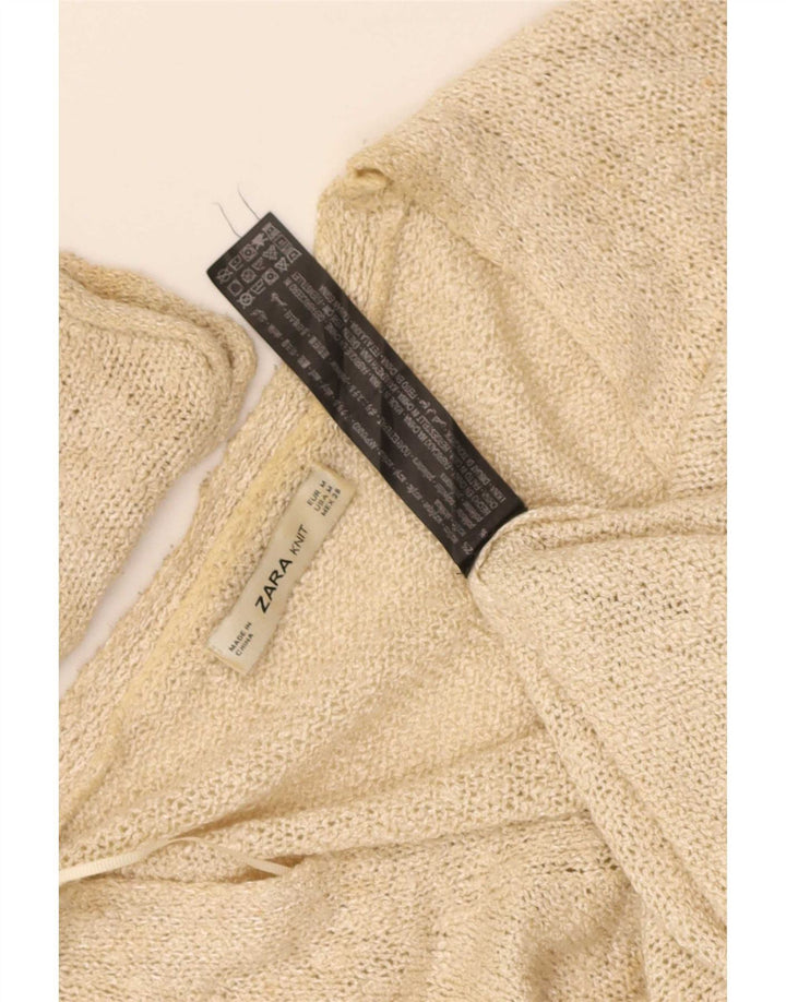 Maglione cardigan oversize da donna Zara UK 14 Acrilico beige medio