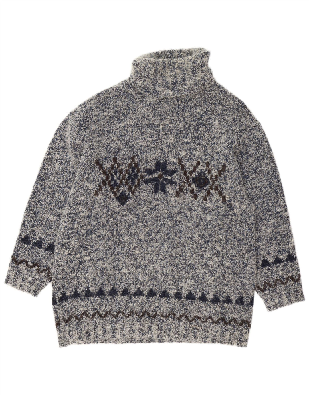 GIESSWEIN Maglione da donna con collo alto e collo alto EU 40 Grigio medio Fair Isle