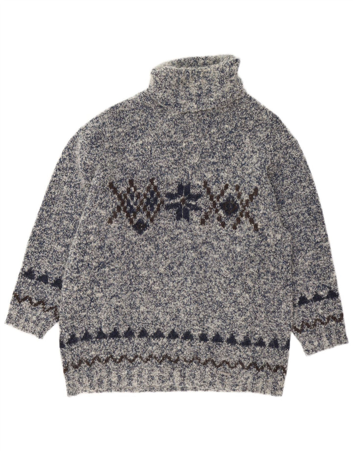 GIESSWEIN Maglione da donna con collo alto e collo alto EU 40 Grigio medio Fair Isle