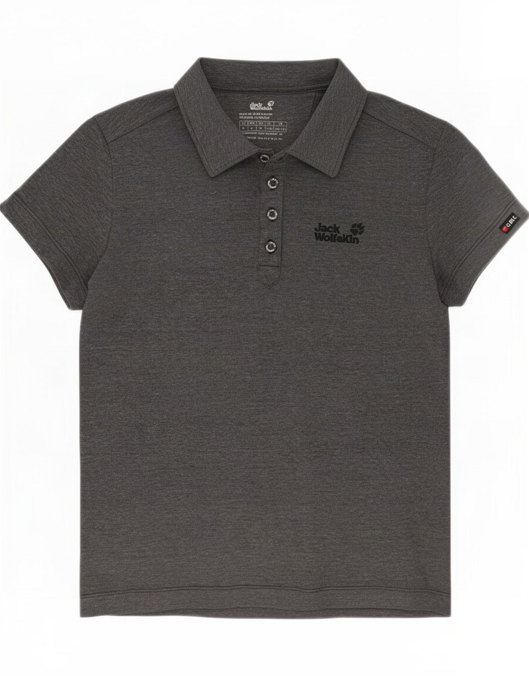 Polo da donna Jack Wolfskin UK 12/14 Poliestere screziato grigio medio