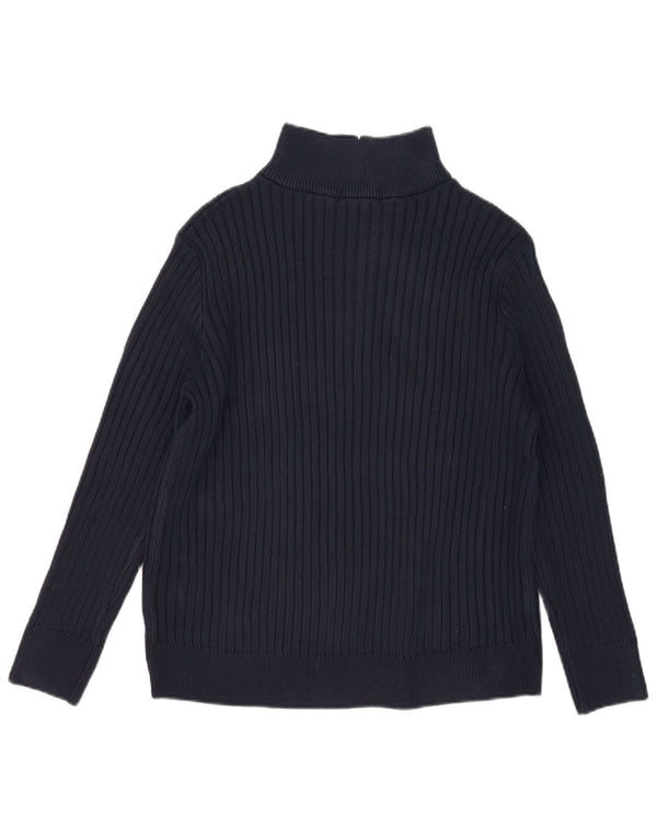 Polo Ralph Lauren Mens Zip Neck Jumper Sweater Medium Navy Blue Cotton